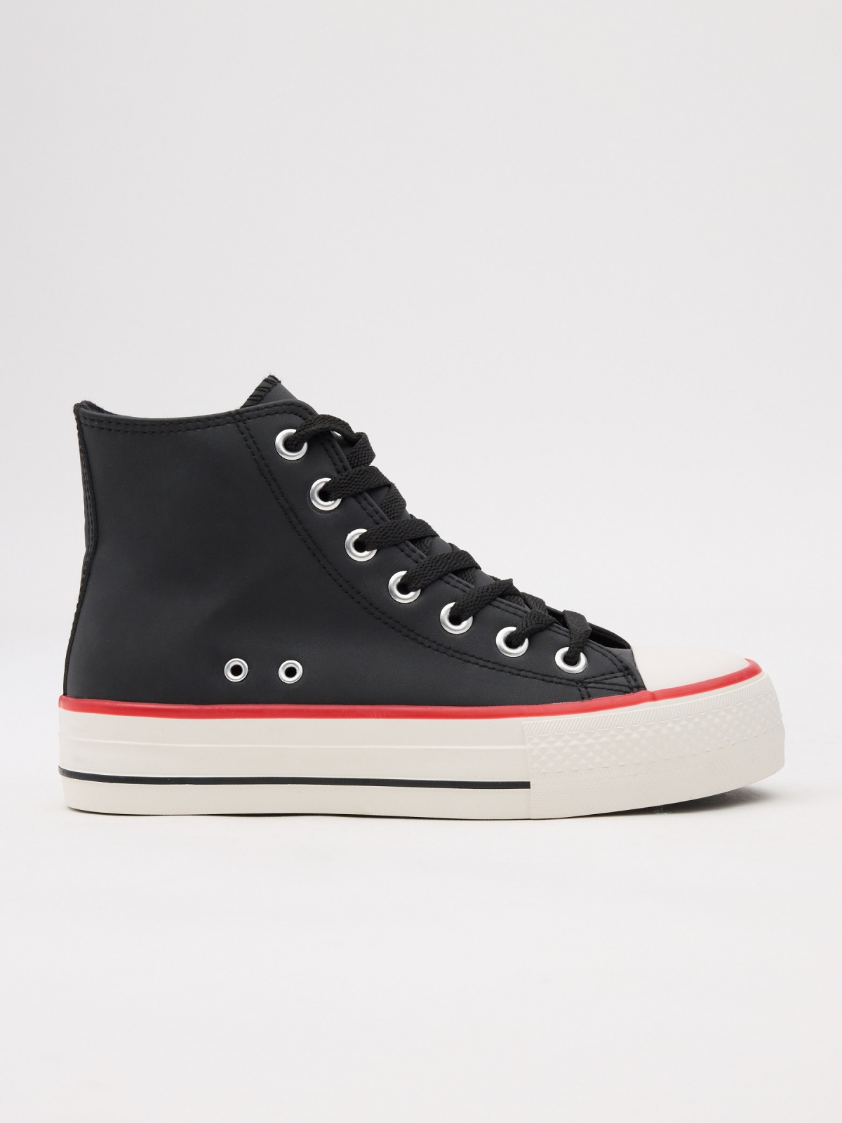 Patent leather boot sneakers black
