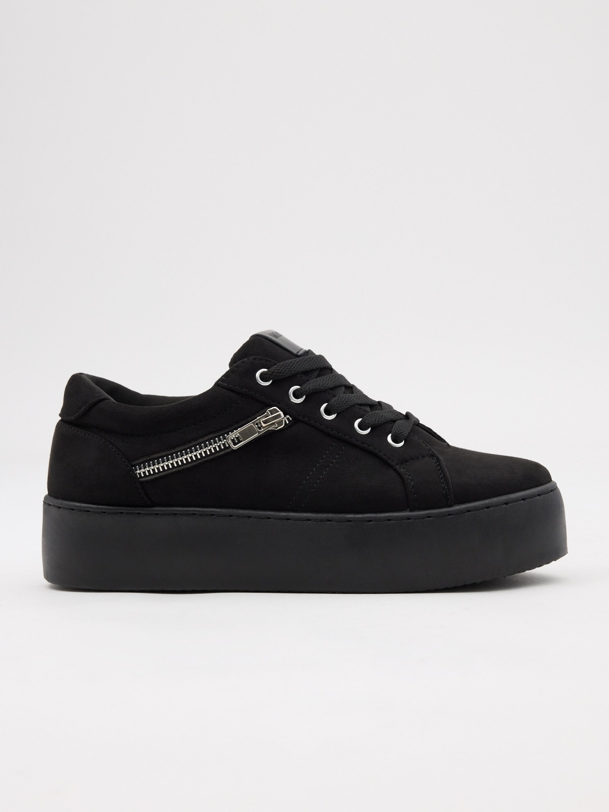 Platform sneakers with zipper black