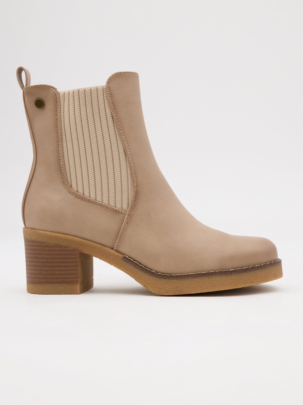 Knitted ankle boots beige