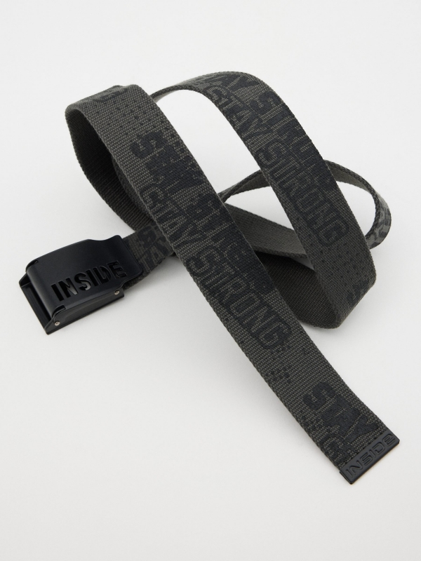 Cinturón de lona print INSIDE gris oscuro vista detalle