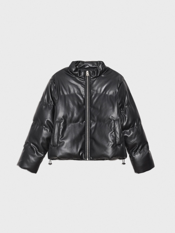  Quilted leatherette jacket black