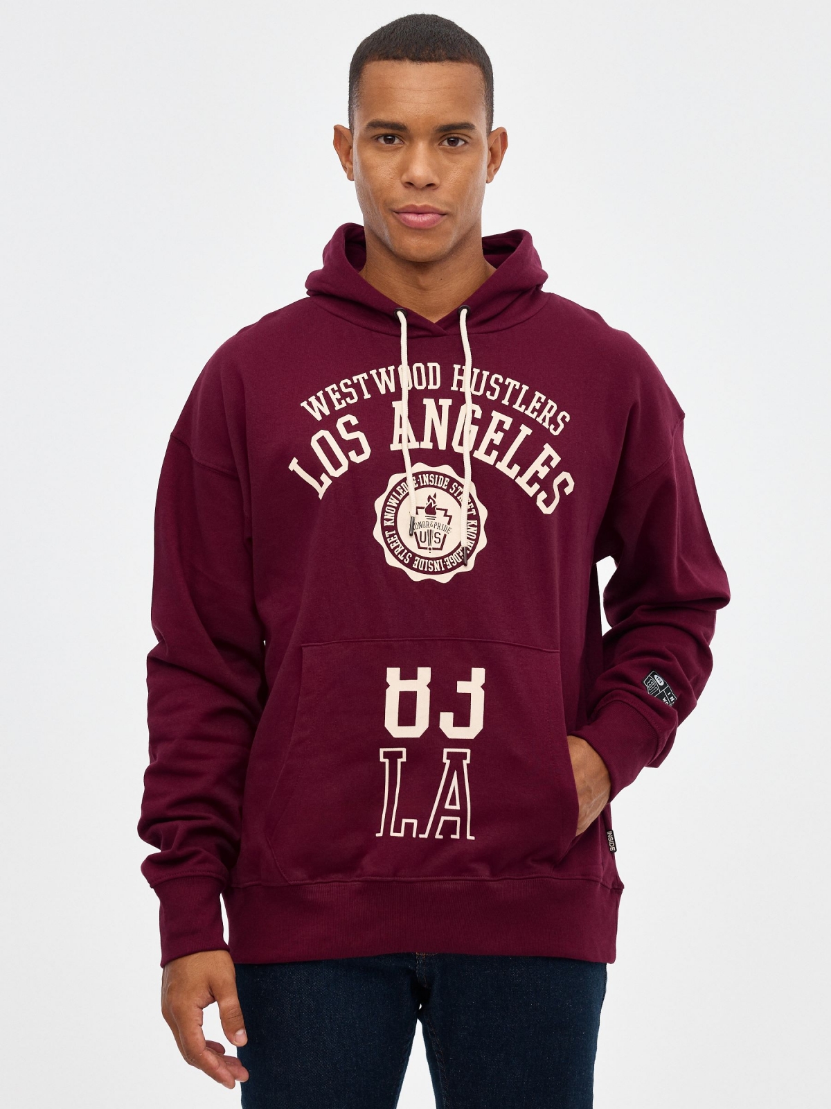 Los Angeles Sweatshirt burgundy middle front view
