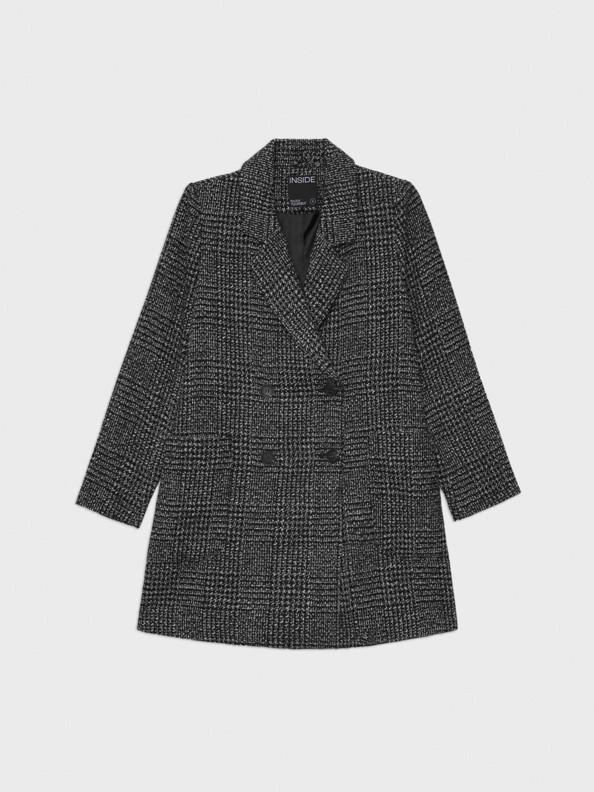  Crossed cloth coat black