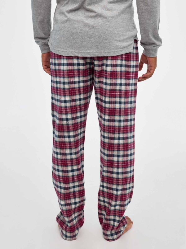 Calças de pijama axadrezadas cinza vista detalhe