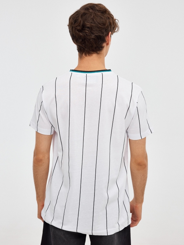 All star striped t-shirt white middle back view
