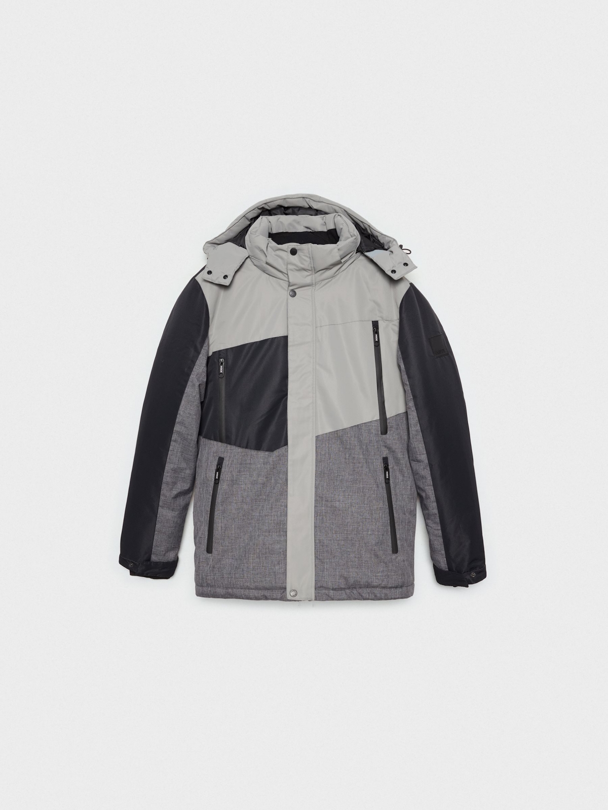  Nylon jacket with closed pockets grey