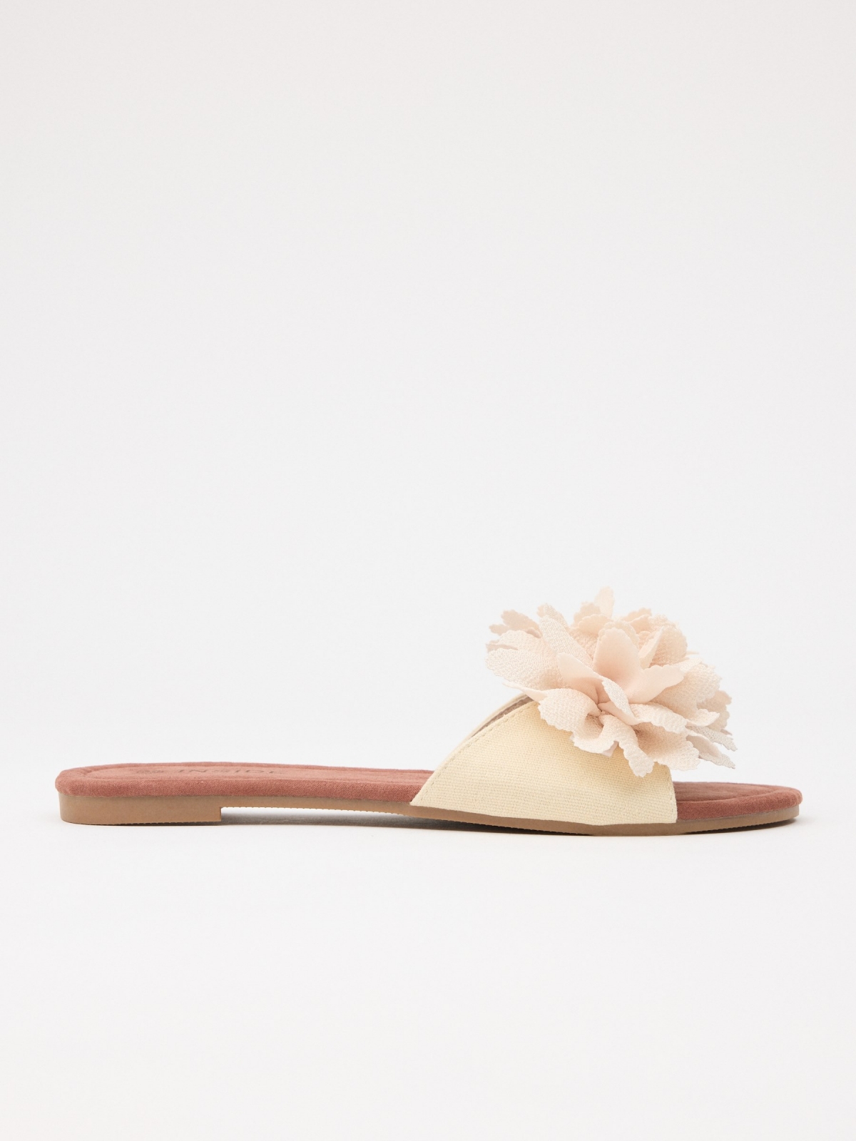 Floral sandal with flower off white