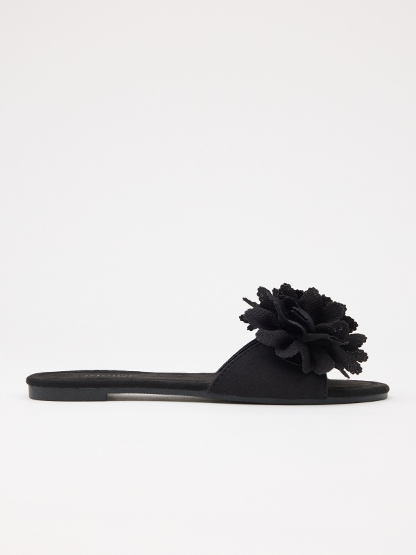 Sandálias com flores preto