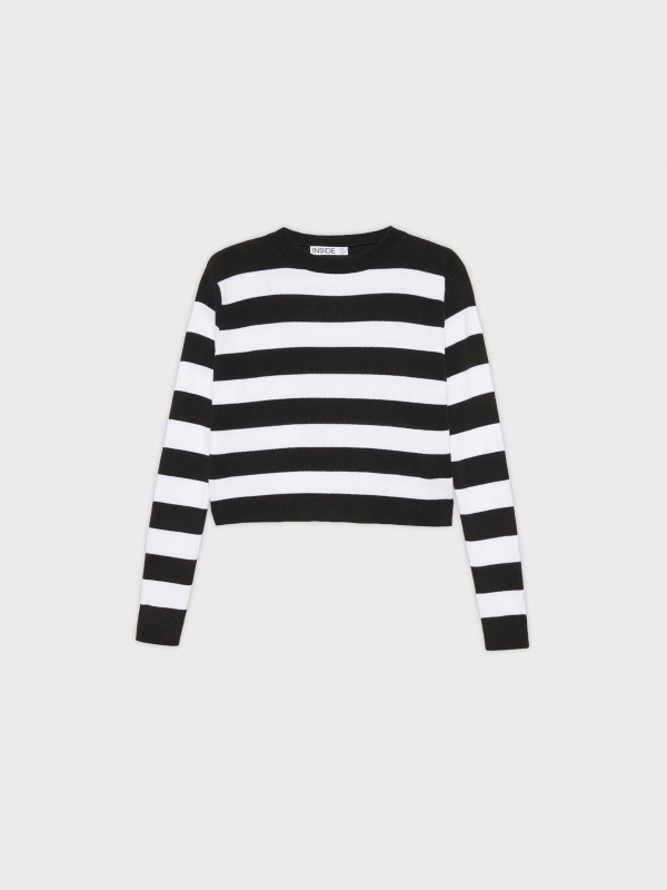  Striped crop sweater black