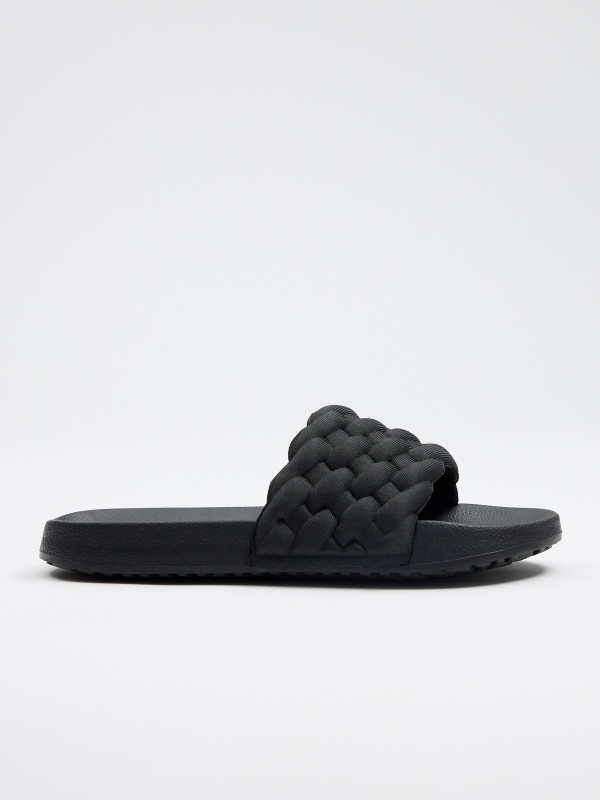 Braided flip flop pool paddle black lateral view