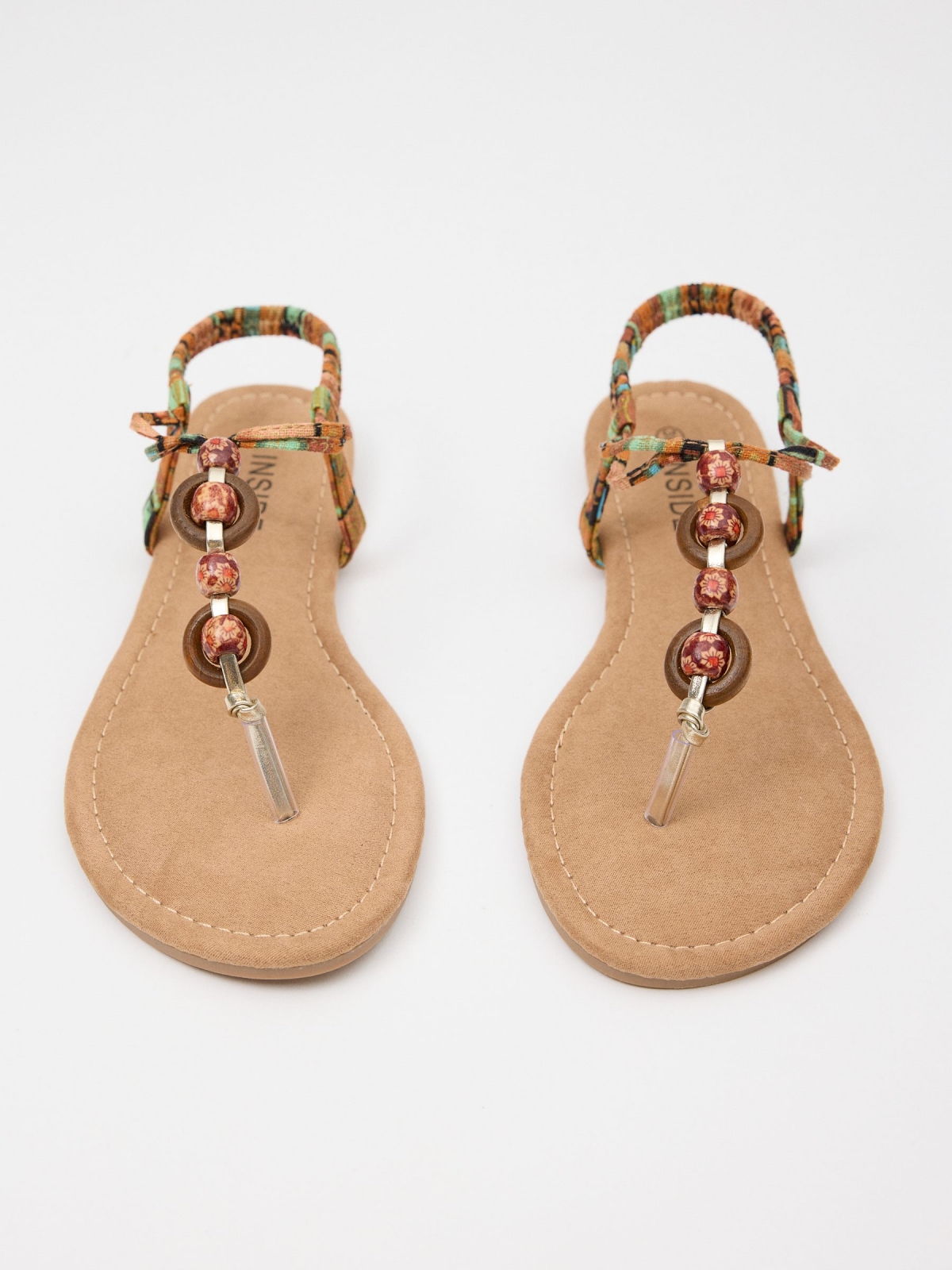 Thong sandal with beads multicolor lateral view