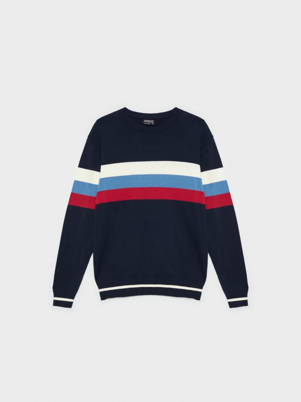  Regular sweater with stripes navy