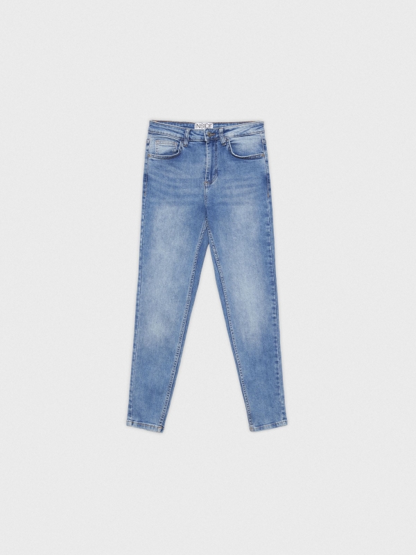  Jeans skinny básicas cintura média azul