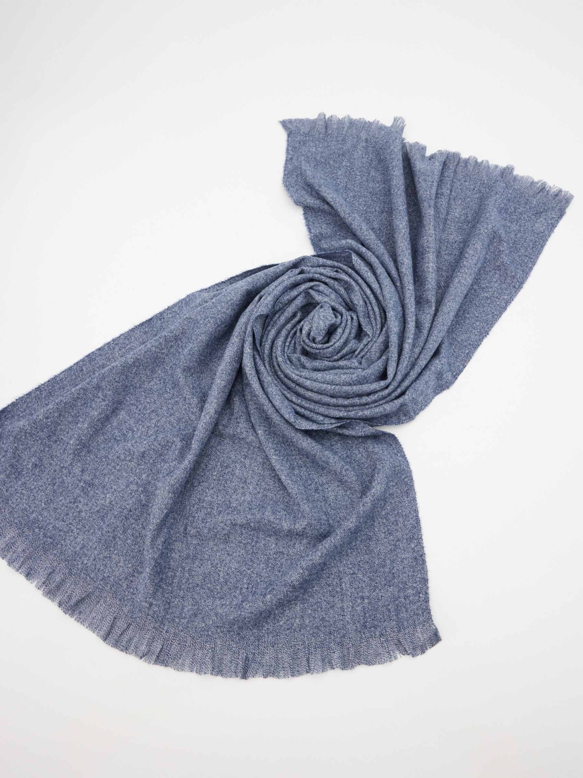 Men's scarf with bangs blue detail view