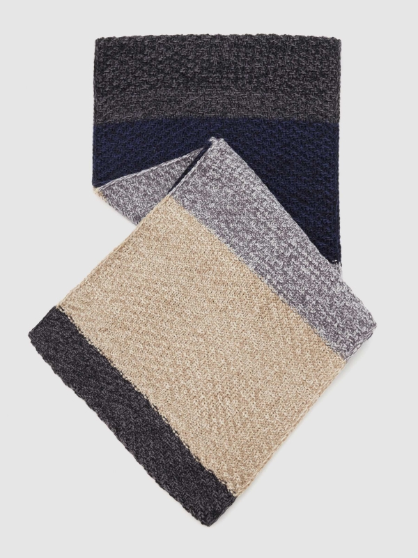 Tubular knitted scarf multicolor
