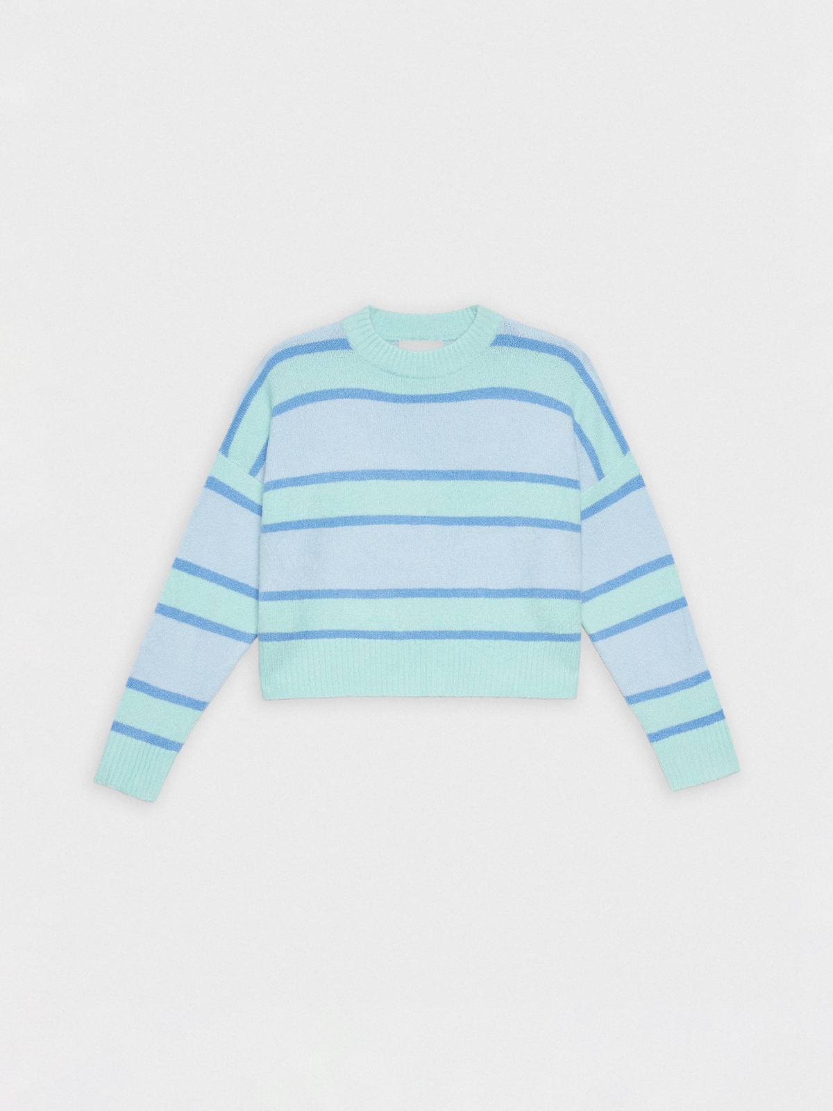  Oversized striped sweater light blue