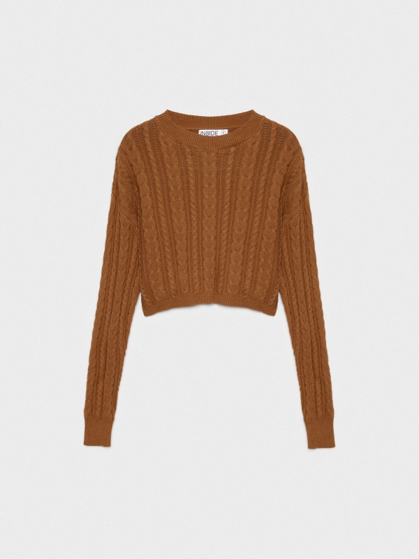  Eights knitted crop sweater brown