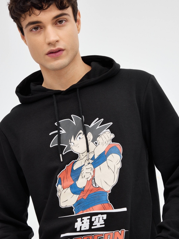 Sweatshirt Dragon Ball Super preto vista detalhe