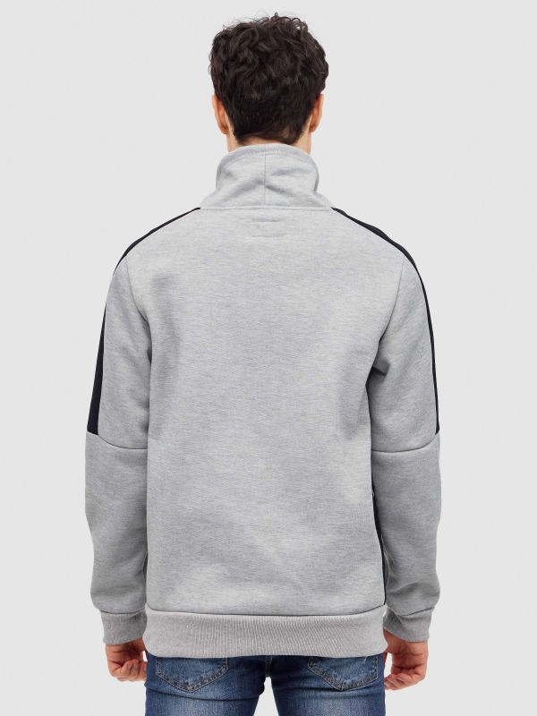 Real Time fluid neck sweatshirt grey middle back view