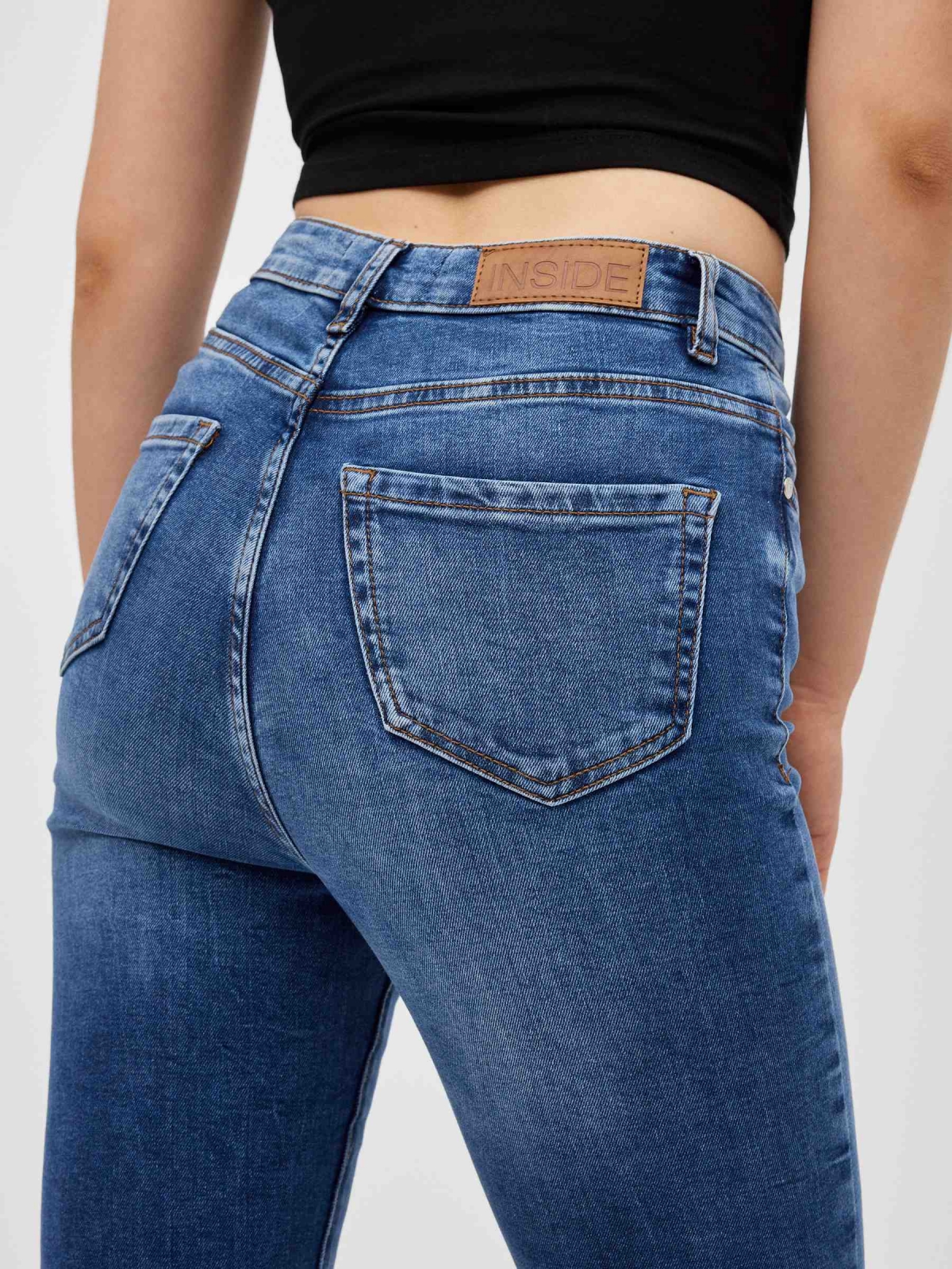 Jeans skinny denim azul vista detalle