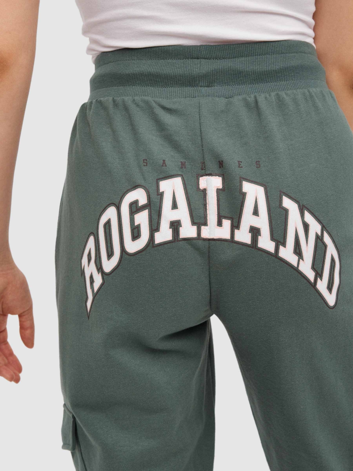 Rogaland jogger pants greyish green detail view