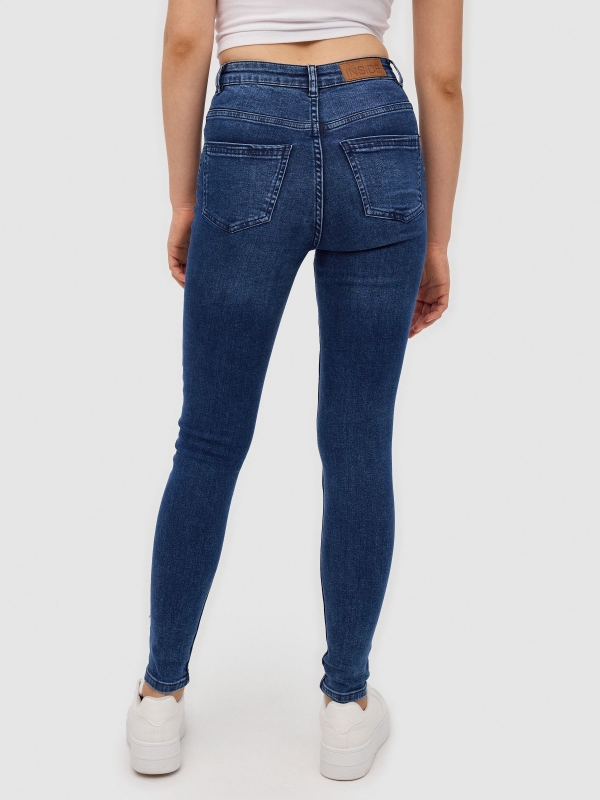 Basic blue skinny jeans blue middle back view