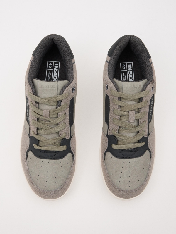 Grey combined casual sneaker zenithal view