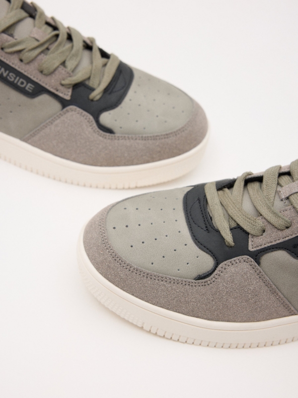 Grey combined casual sneaker detail view