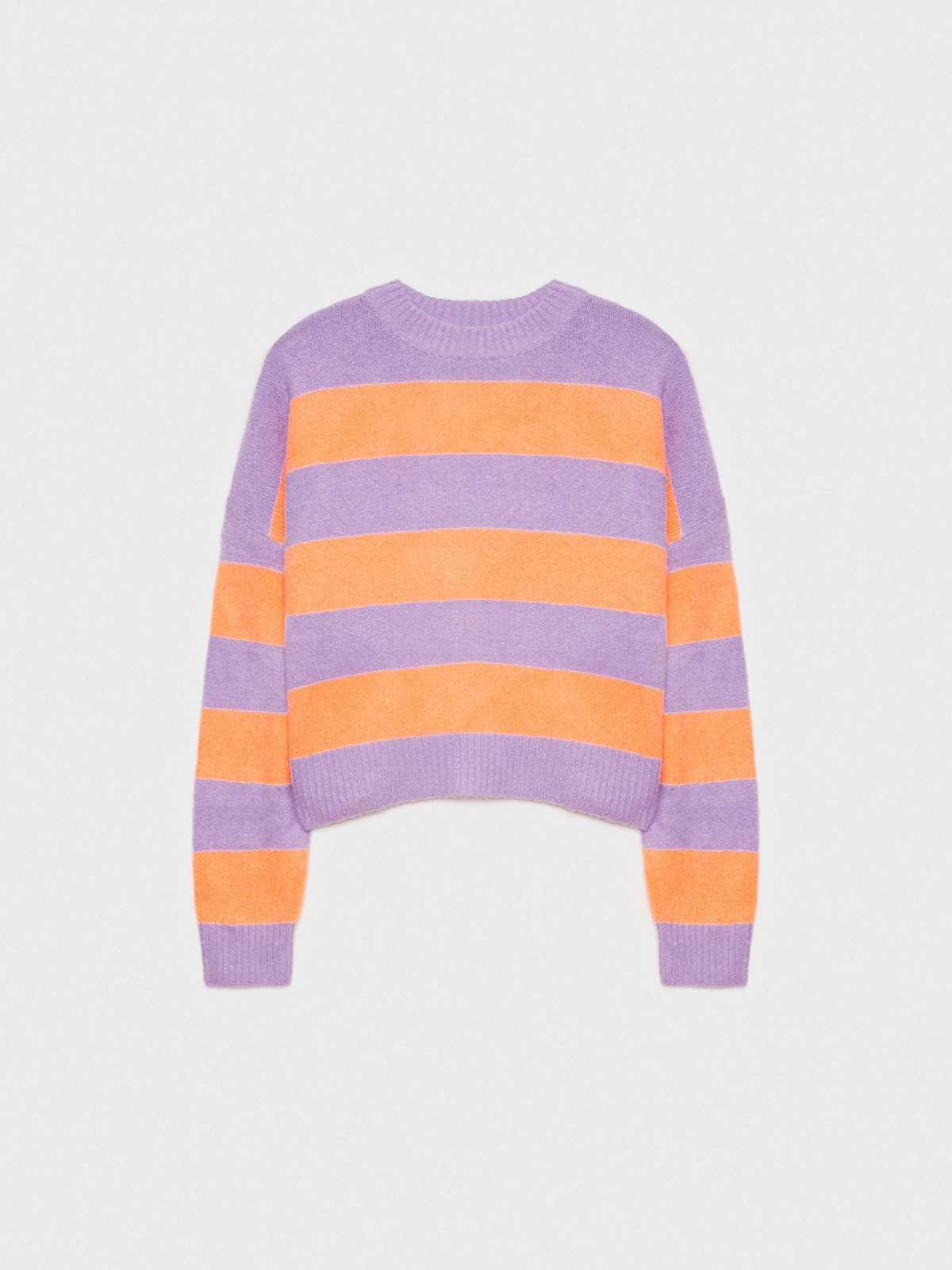  Oversized striped crop sweater lilac