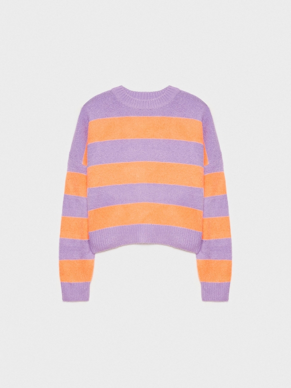  Oversized striped crop sweater lilac