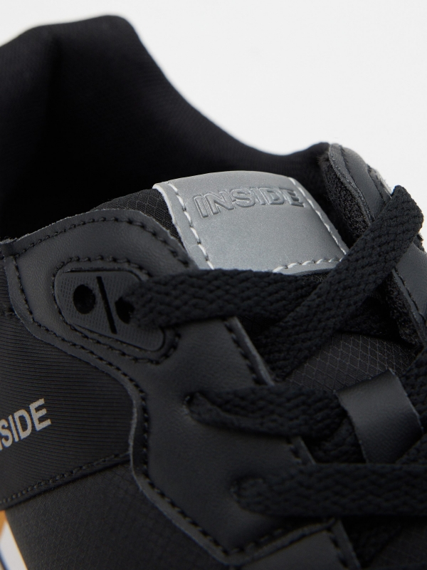 INSIDE nylon slipper black detail view