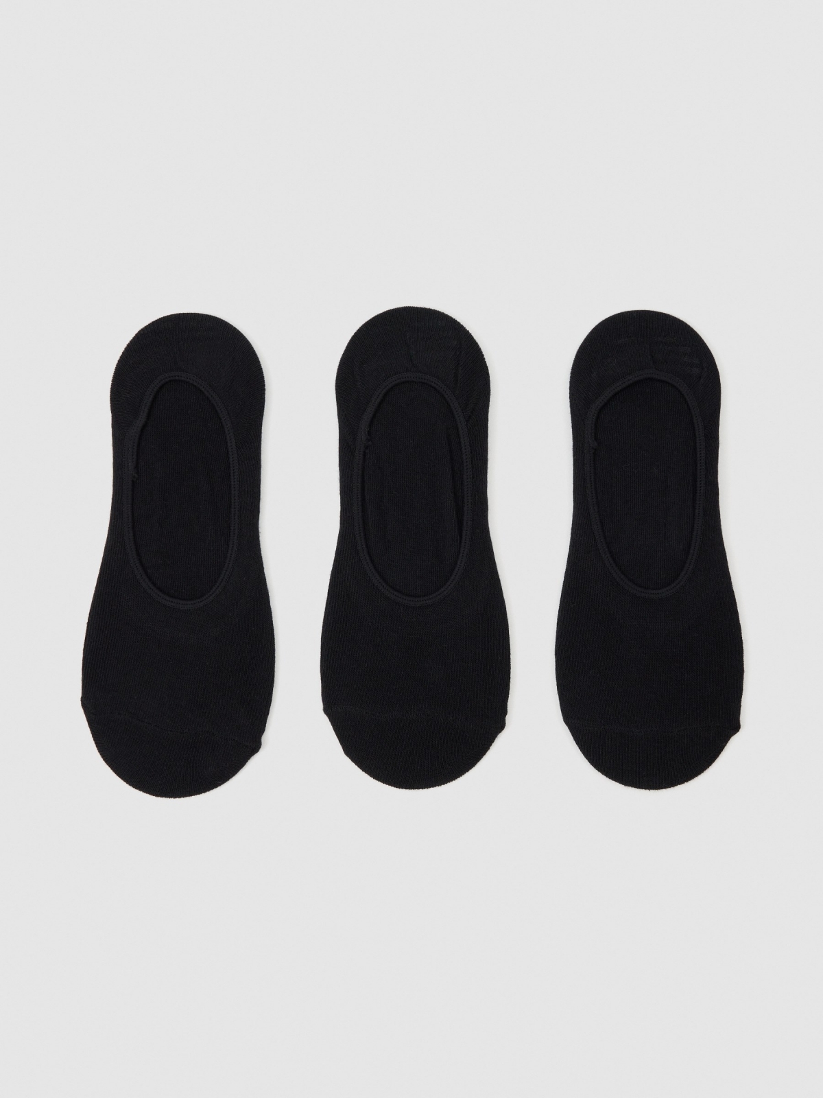 Meias de pinkies pretas (3 pares) preto vista meia frontal