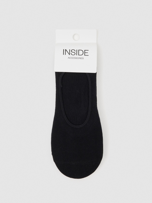 Black pinkies socks (3 pairs) black front view