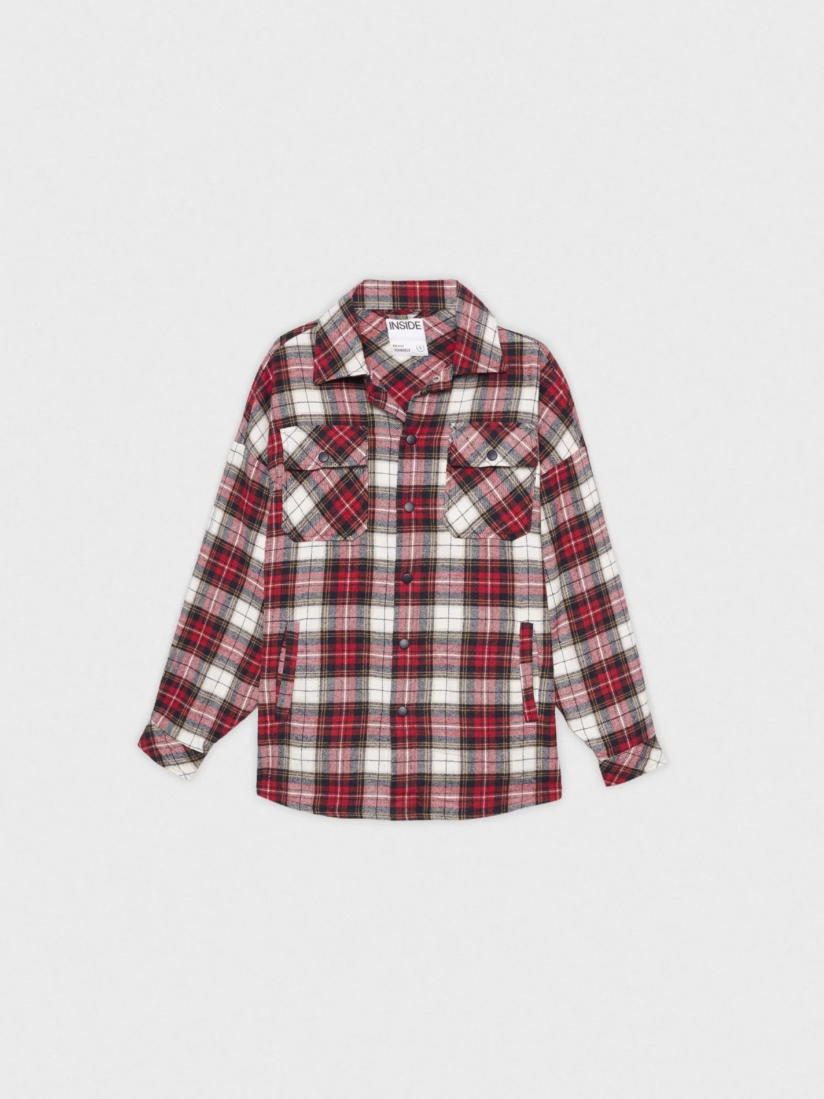  Sobrecamisa oversized de cuadros rojo