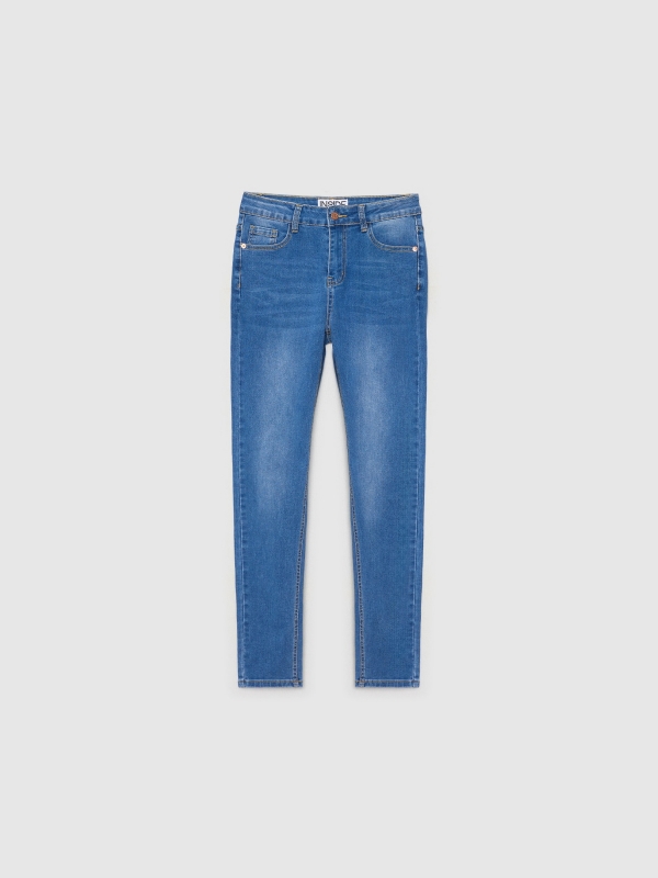  Jeans skinny básicas de cintura média azul