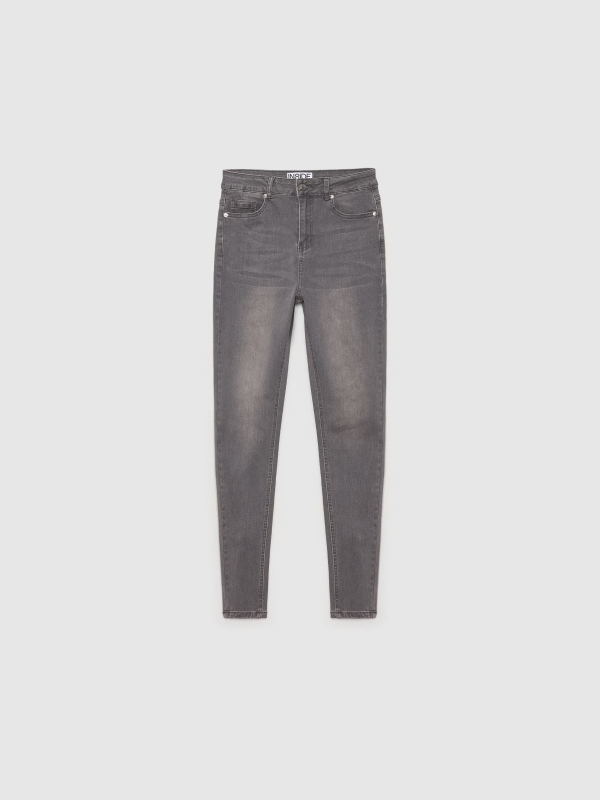  Jeans cinzentas de mid rise rasgadas cinza claro