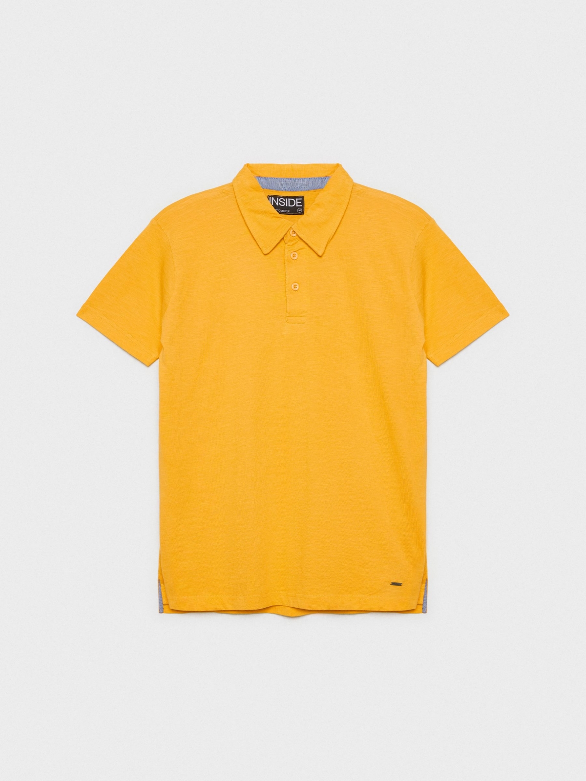  Basic polo shirt classic collar ochre