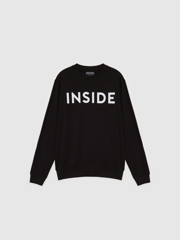  INSIDE hoodless sweatshirt black