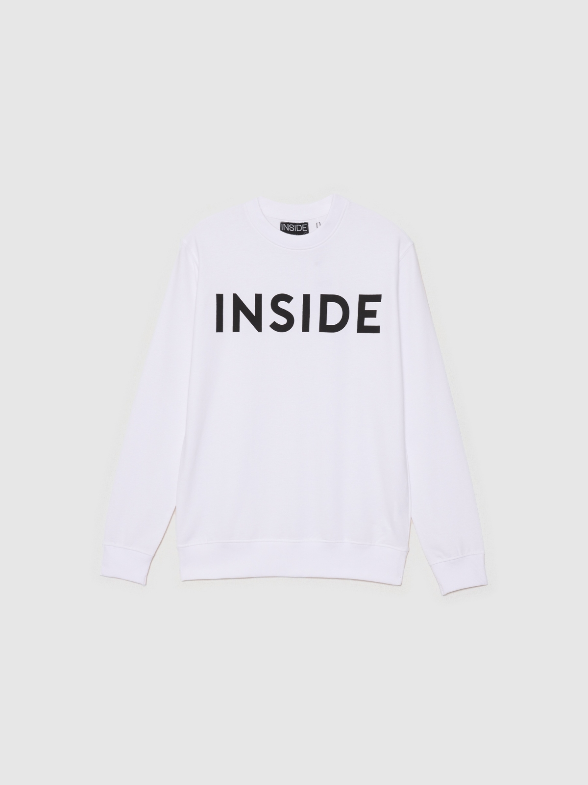  INSIDE hoodless sweatshirt white