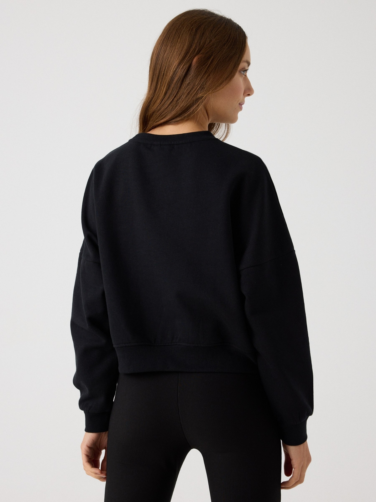 Snoopy cropped sweatshirt black middle back view