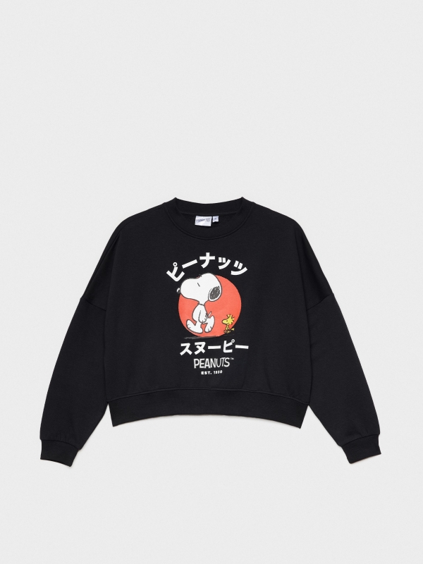  Snoopy cropped sweatshirt black