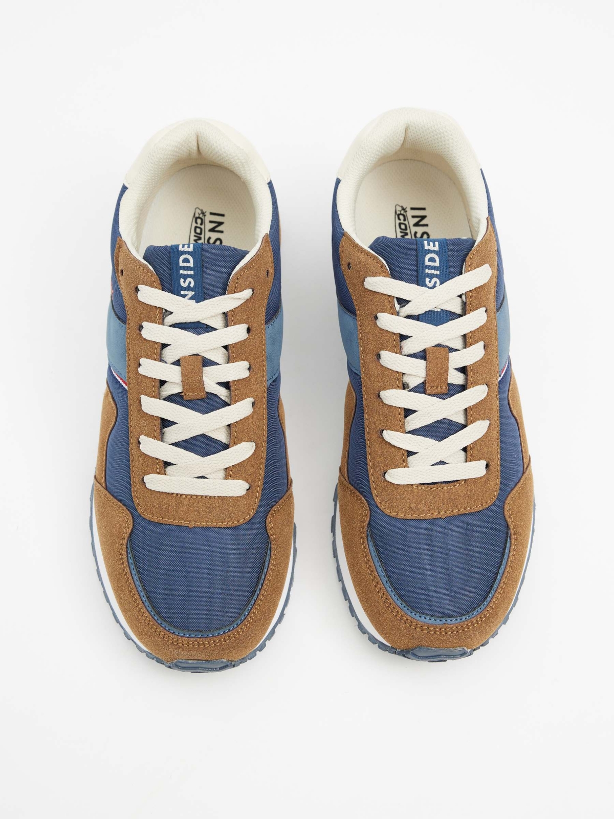 Casual nylon with multi-piece sneaker navy zenithal view