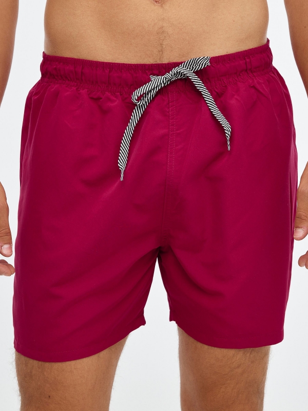 Basic swimsuit with pockets red detail view
