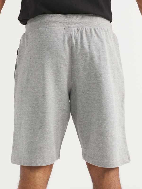 Basic jogger bermuda shorts grey middle back view