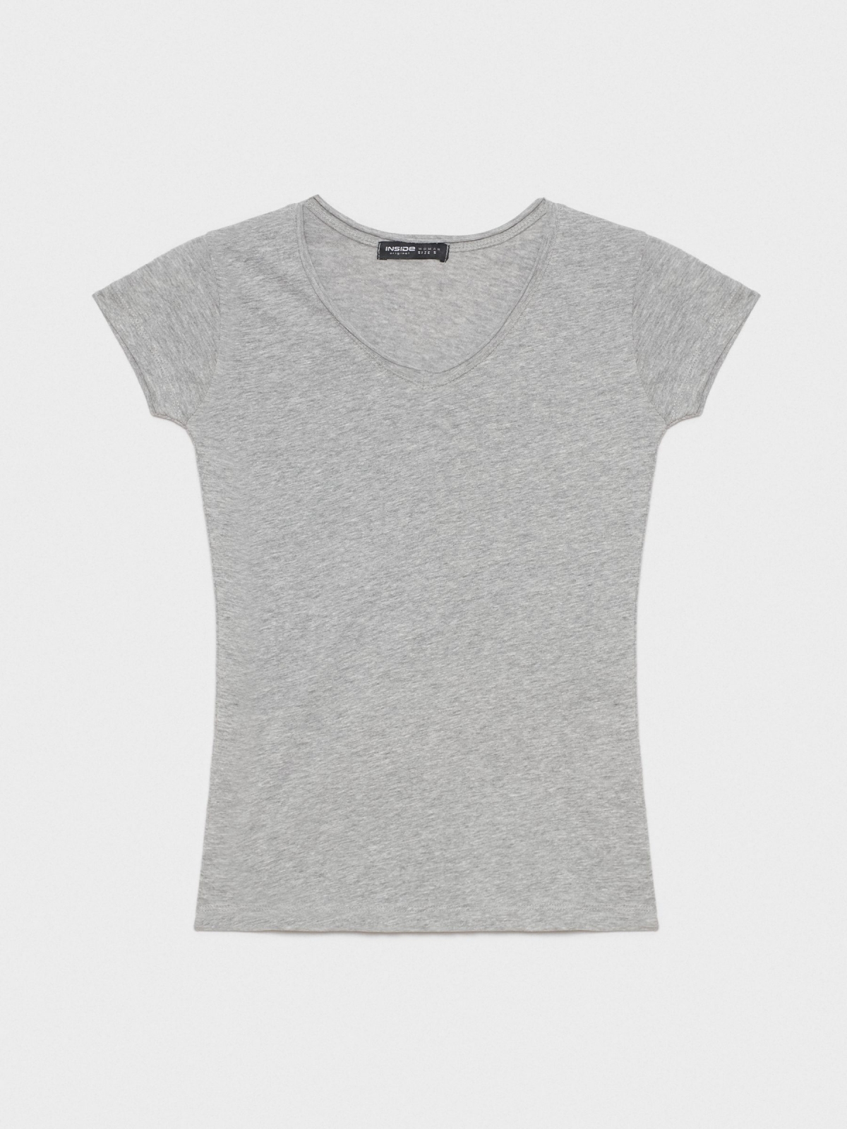  Basic v-neck t-shirt melange grey