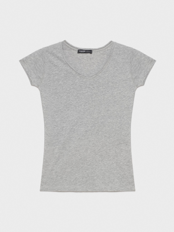  Basic v-neck t-shirt melange grey