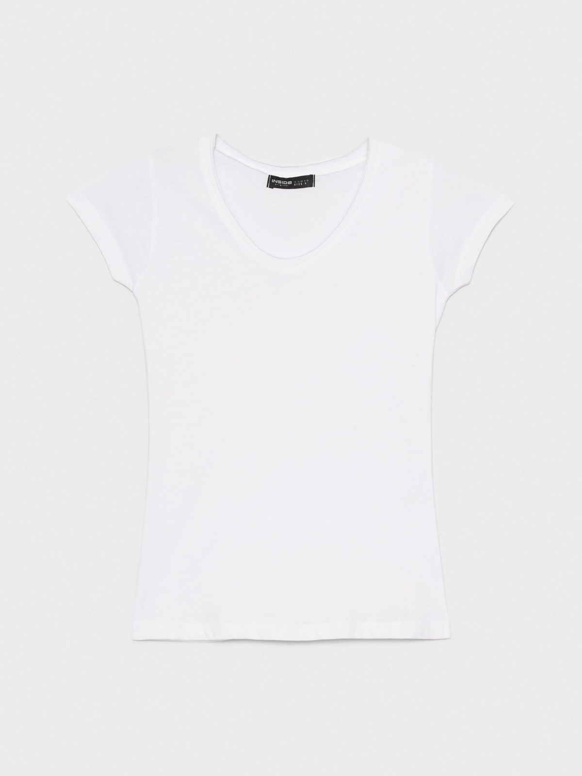  T-shirt básica decote em V branco