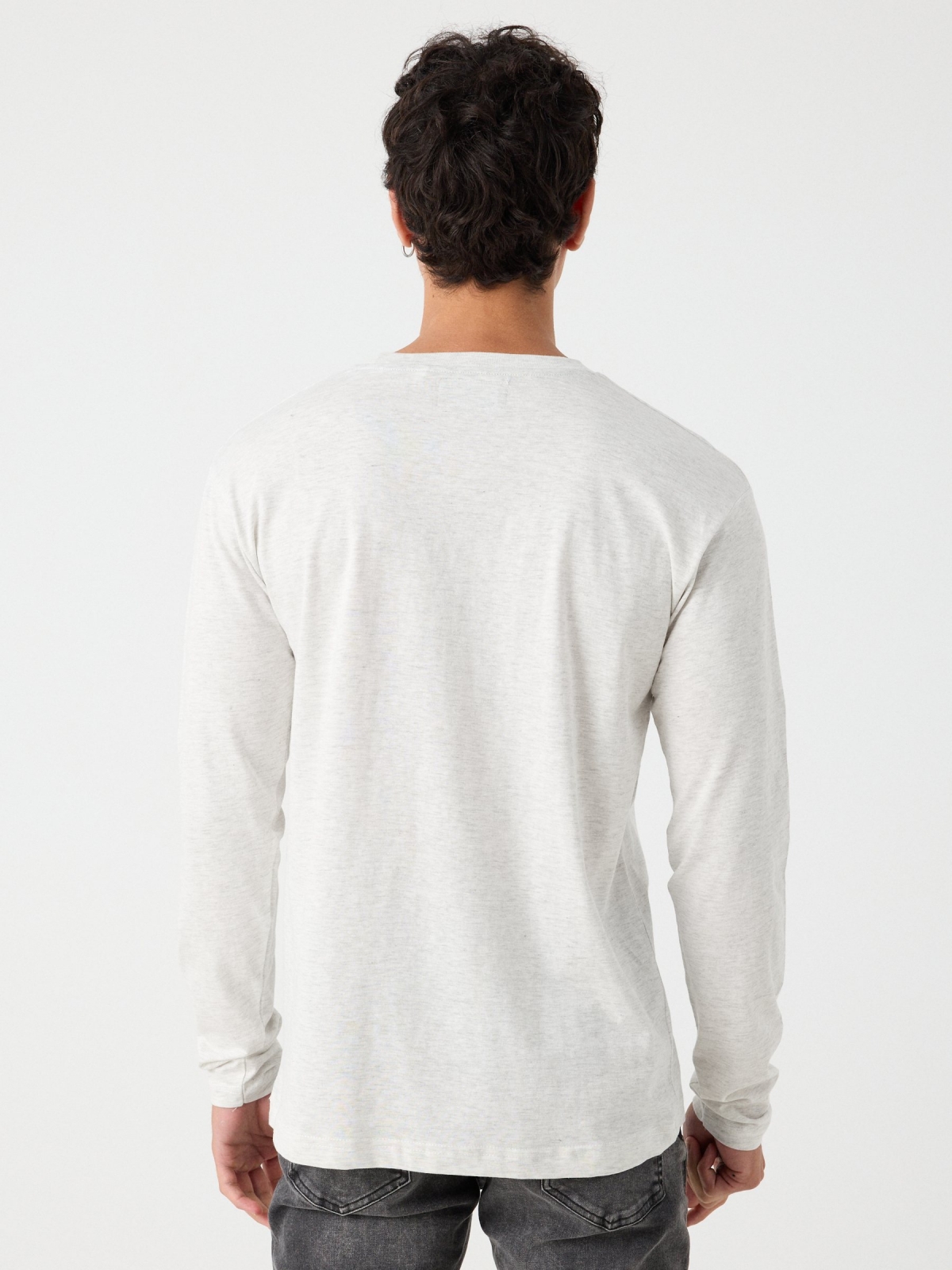 T-shirt com estampa Inside cinza claro vista meia traseira