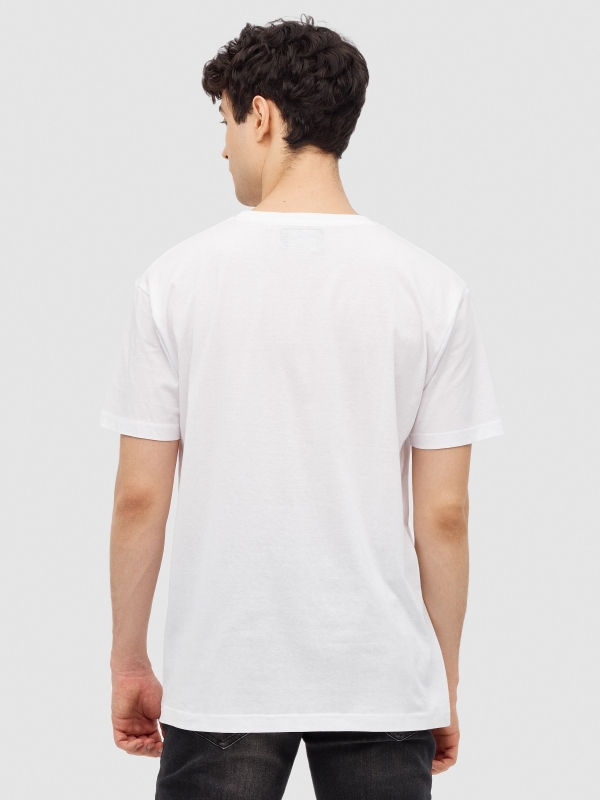 T-shirt com spray INSIDE branco vista meia traseira