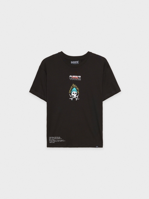  Skateboarder skull t-shirt black